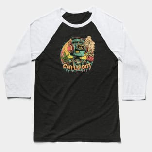 Cyber Beats: Stylish Hip-Hop Robot Baseball T-Shirt